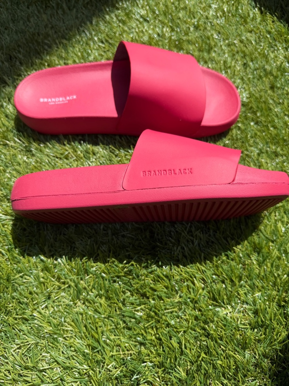 Brandblack Women's Reddish Pink Slide Sandals - Picture 3 of 5
